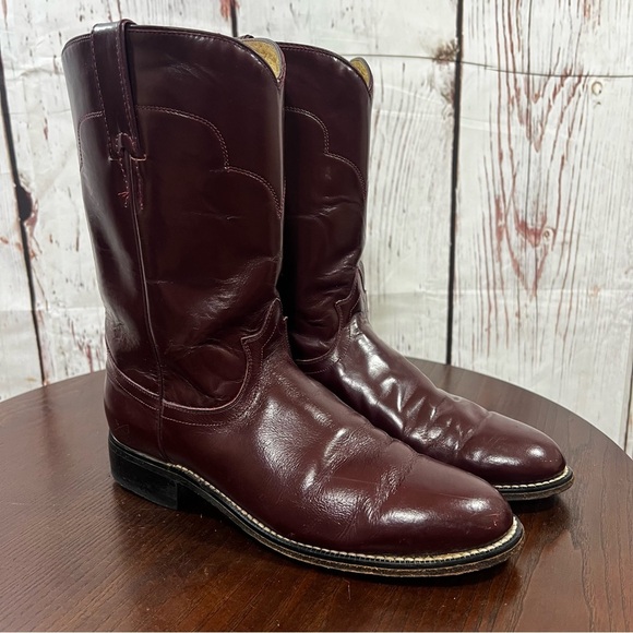 Tony Lama Other - Tony Lama Vintage Cherry colored Men's Brown Leather Western Roper Boots 8B